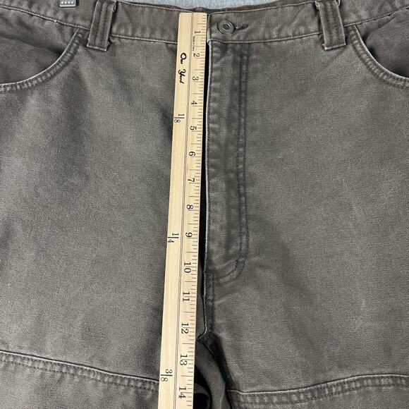 Aborwear Pants Mens 38x25 Brown Tree Climber Double Knee Canvas Flannel Lined - Picture 6 of 15